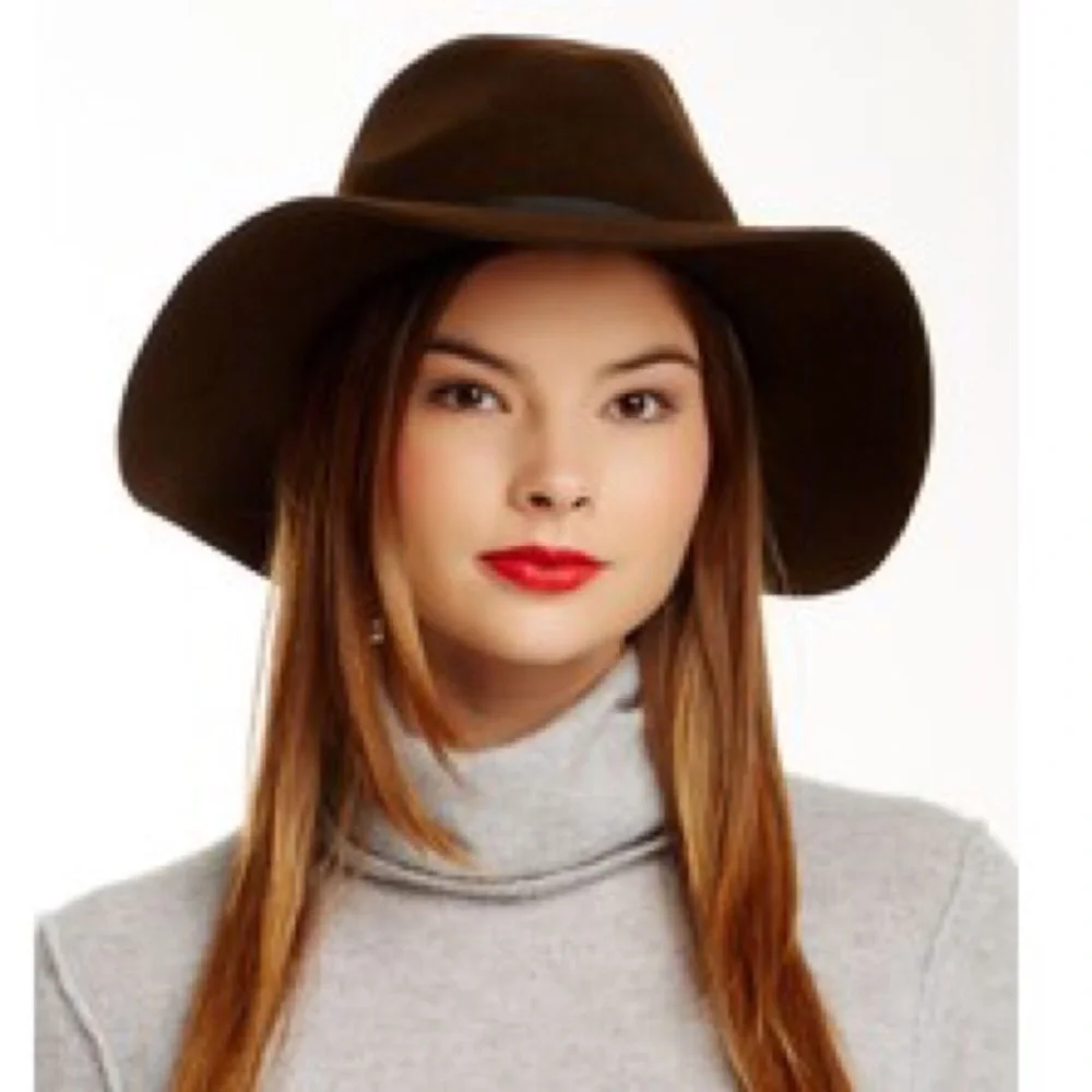 Nordstrom Wide-Brim Fedora Hat in Dark Brown